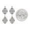 Antiqued Siler Plated Brass Very Small Frame - 8mm x 6mm - Frame for Cameo - Set of Four - XXX - *S-F51
